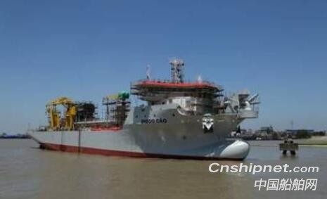 吉宝南通3500立方米绿色环保耙吸式挖泥船顺利下水