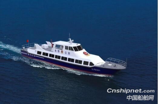 江龙船艇26米水上巡逻艇顺利合拢