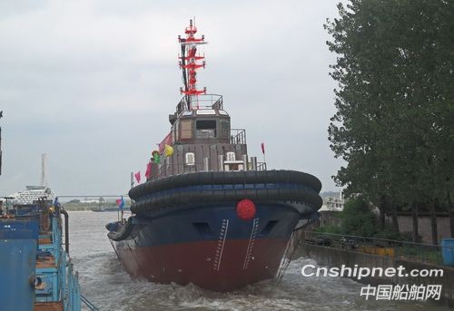 镇江船厂又一艘3824kW全回转拖轮顺利下水