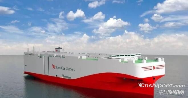 厦门船舶重工7500车LNG汽车滚装船首个分段进坞