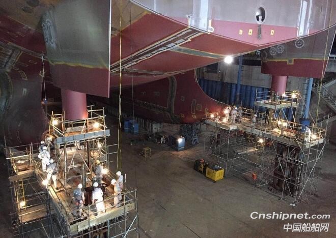 沪东中华YAMAL LNG首制船顺利完成轴舵系预照光