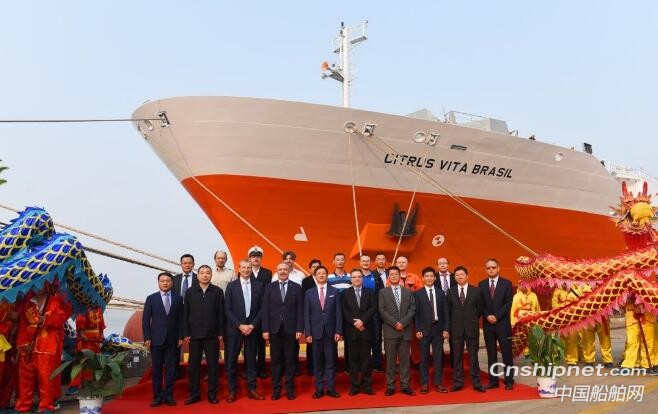 中船澄西建造的全球最大改装橙汁运输船“塞特斯”轮正式交付