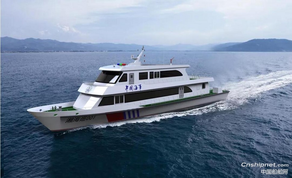 江龙船艇36米水上多功能执法艇开工