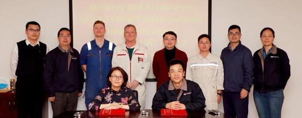 黄埔文冲13,239DWT多用途重吊船2#船签字交付。