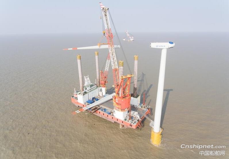 中铁福船海上风电一体化作业移动平台顺利完成风机安装