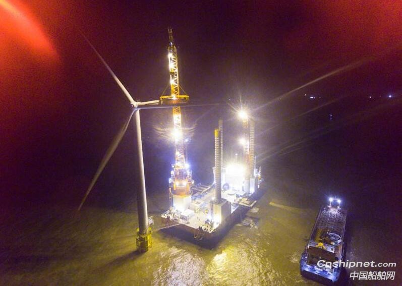 中铁福船海上风电一体化作业移动平台顺利完成风机安装