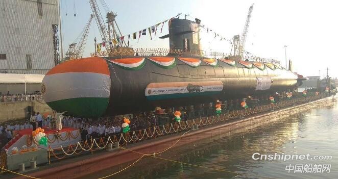 印度第4艘鲉鱼级潜艇成功下水