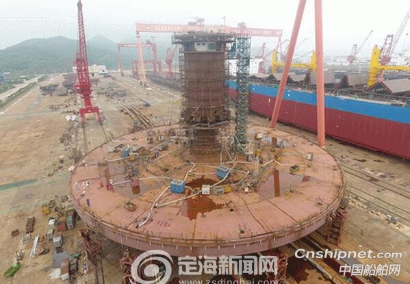 舟山长宏国际单柱半潜式深海渔场完成主船体结构建设