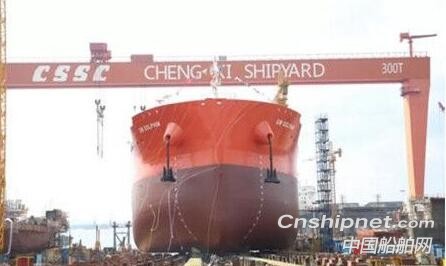 中船澄西首制55600吨化学品船顺利下水