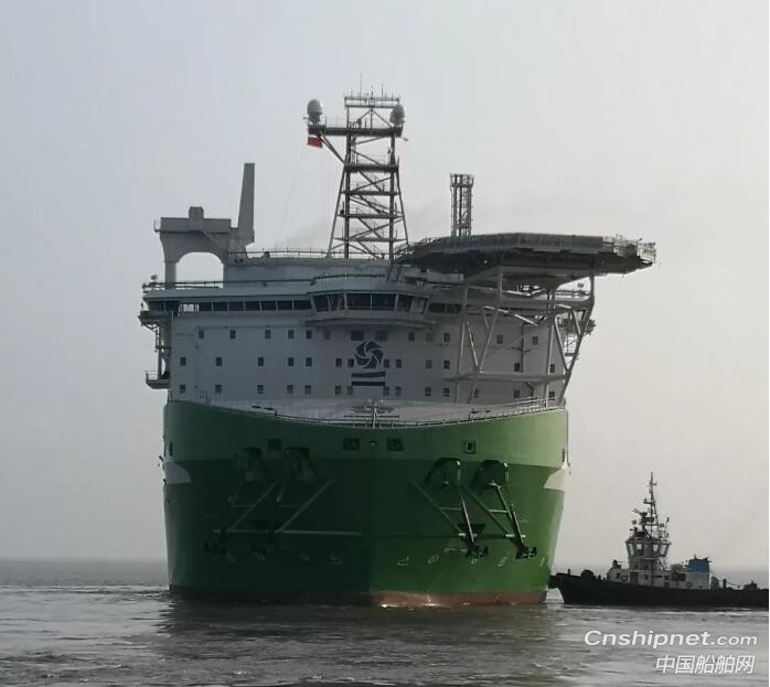 启东中远海运海工风电安装船按计划完工