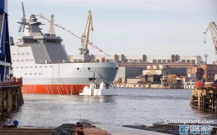 俄罗斯首艘23550型破冰巡逻舰“伊万·帕帕宁”号下水