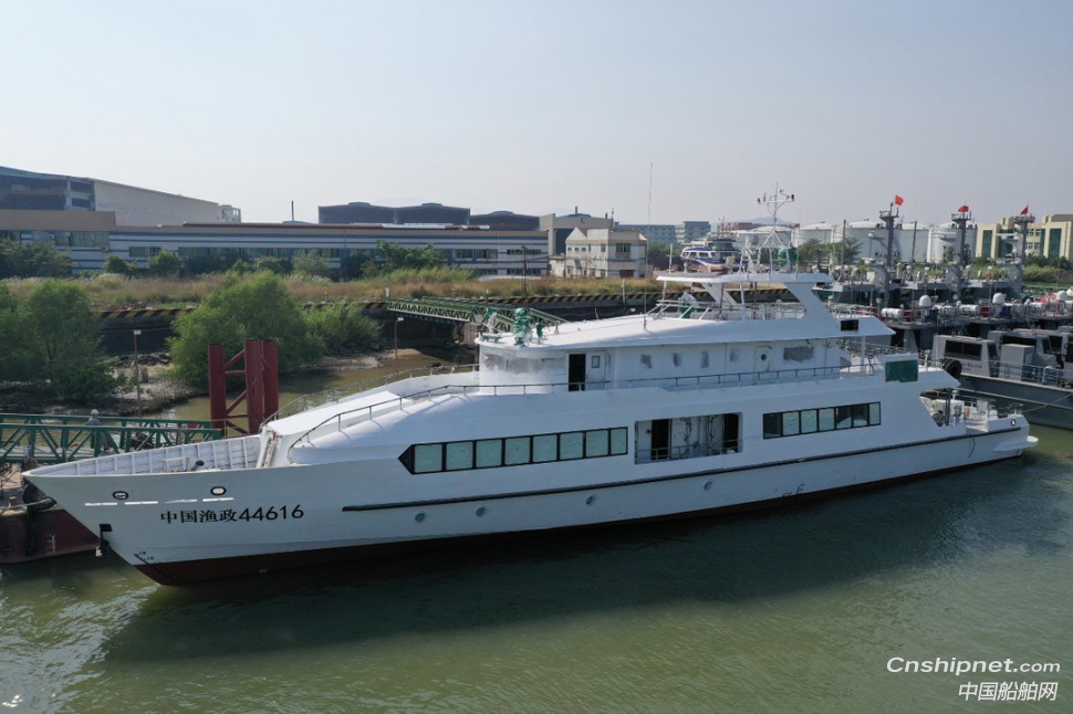 广东省渔政总队40米级高速海洋指挥船顺利下水