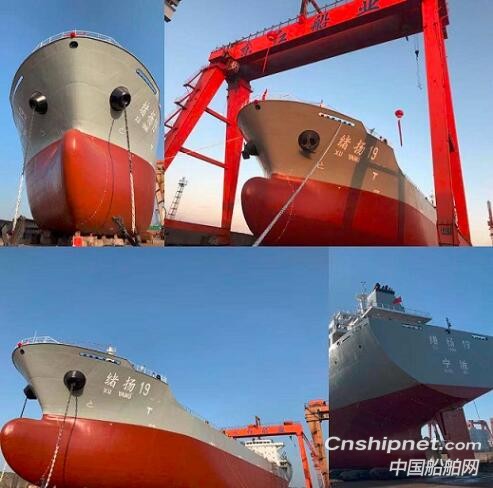 浙江东红船业33000T油轮“绪扬19”顺利下水