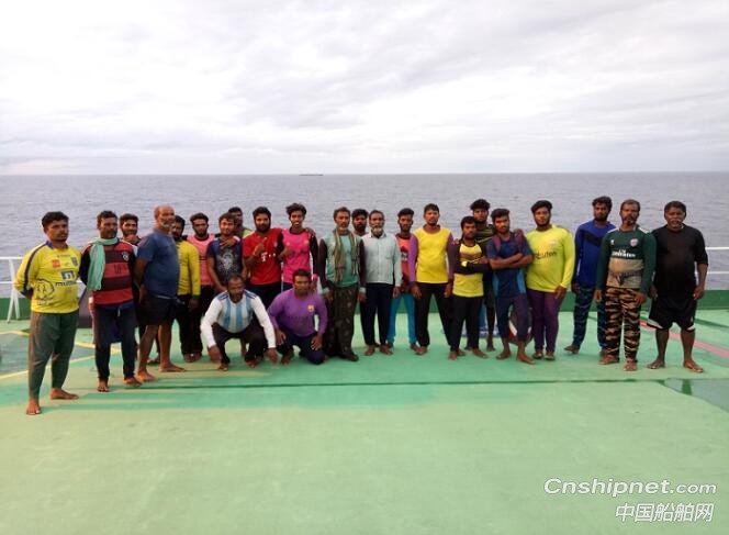 招商轮船成功救助63名印度籍遇险船员