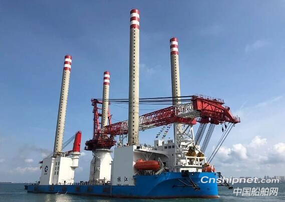 国内首座1200吨自升式风电安装平台“振江”号吊装完成