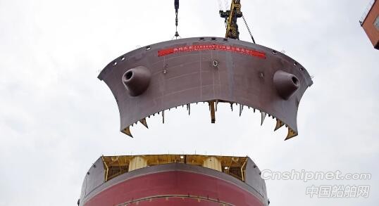 渤船重工21万吨22号船按期完成主体成型节点