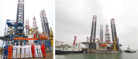 威海金陵首次承修的中海油服BH12平台顺利完工