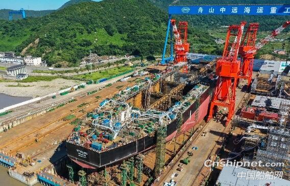 舟山中远海运重工完成两型船多个关键生产节点